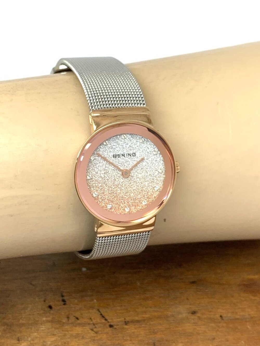 Bering Women's Watch 10126-0663 Quartz Two Tone 25mm Petite Mesh Stainless Steel - Picture 11 of 14